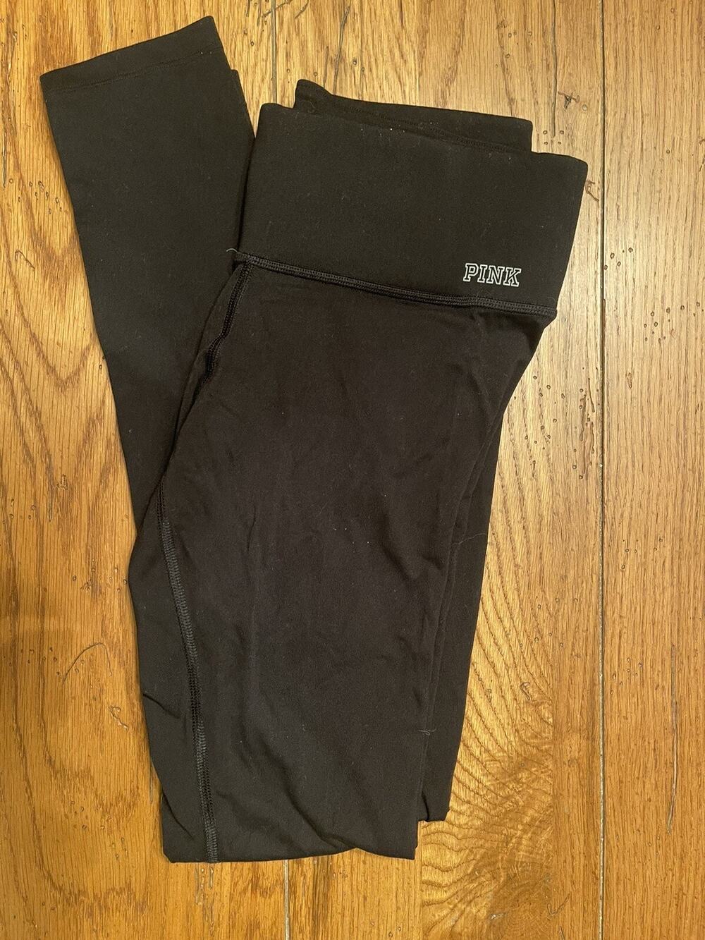 Women's Size XS Black " Pink" Brand Leggings ( Pre Owned)